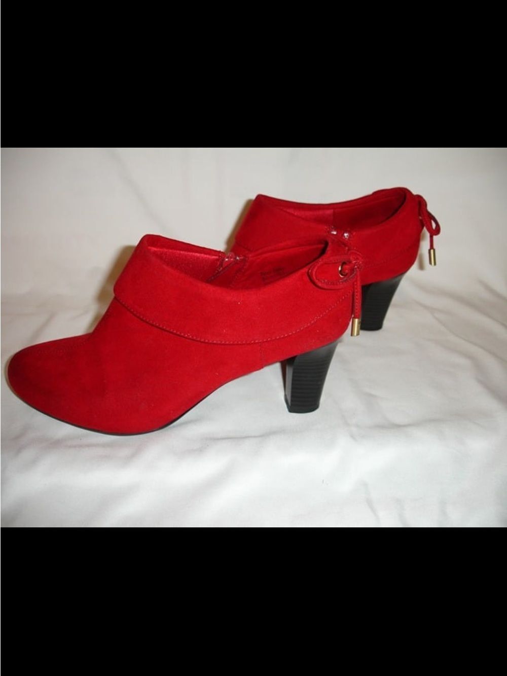 Coach Red Suede Slip-On Ankle Shoes
